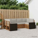  Sekcijska garnitura 6 pcs Prirodna i svjetlosiva Poliester | Eponuda.com