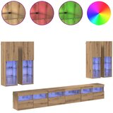  Set zidnog ormarića za TV S LED lampica 7 pcs Umjetnički hrast | Eponuda.com