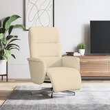 vidaXL fotelj z oporo za noge krem blago | Shoptok.si
