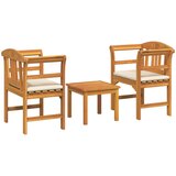  Set za odmaranje u vrtu s jastukom 3 pcs Čvrsto drvo akacije | shoptok.hr