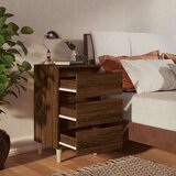  Nočna omarica z lesenimi nogami rjavi hrast 40x35x69 cm, (20732344) | Shoptok.si