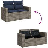  Vrtna garnitura - 6-dijelni set vrtnih sofa od poliratana s jastucima sivi - Siva 1 | shoptok.hr
