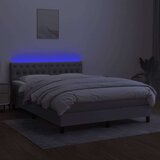  Box spring postelja z vzmetnico LED svetlo siva 140x190cm blago, (20724642) | Shoptok.si