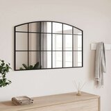 vidaXL Stensko ogledalo črno 100x60 cm obokano železo | Shoptok.si