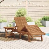  Ležaljka za sunčanje s jastukom 2 pcs Smeđa Čvrsto teak drvo | shoptok.hr