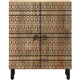 vidaXL Komoda 60x33,5x75 cm trden robusten mangov les in kovina | Shoptok.si