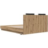  Okvir kreveta s uzglavljem Umjetnički hrast 140 x 200 cm | shoptok.hr