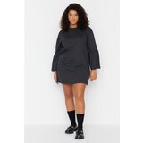 Trendyol Curve Anthracite Balloon Sleeve Knitted Dress | Shoptok.si