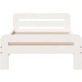  Posteljni okvir brez vzmetnice bel 75x190 cm trdna borovina, (21525453) | Shoptok.si
