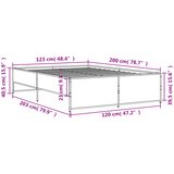  Okvir kreveta boja hrasta 120x200 cm konstruirano drvo i metal | shoptok.hr