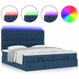  Ottoman krevet s madracima i LED diodama plavi 160x200 cm tkanina | shoptok.hr