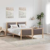 Okvir kreveta Smeđa i taupe 135 x 190 cm Masivna borovina | shoptok.hr