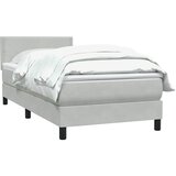 Box Spring krevet s madracem svijetlo sivi 90x220 cm baršun | shoptok.hr