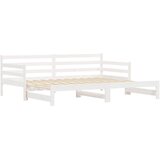  Dnevni krevet na razvlačenje bijeli 90x190 cm masivna borovina | shoptok.hr
