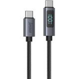 Superior Pleteni USB data kabal SU-K107 Type-C na Type-C 5A 100W sa LED ekranom 1m, Crni Cene