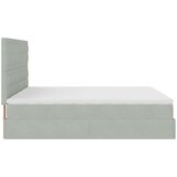 vidaXL Otomanski posteljni okvir z vzmetnicami siv 160x200 cm žamet, (21607128) | Shoptok.si