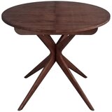 Ragaba Okrogla raztegljiva jedilna miza z dodatno ploščo v orehovem dekorju ø 90 cm Jubi – | Shoptok.si