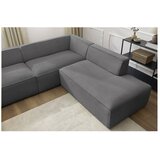 Bobochic Paris Tamno siva kutna garnitura od samta (s desnim kutom/u obliku slova "U") Megeve – | shoptok.hr