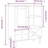 vidaXL Komoda SENJA videz ratana rjava 90x40x112 cm trdna borovina | Shoptok.si