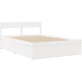 vidaXL Posteljni okvir s predali bel 135x190 cm trdna borovina, (21228706) Cene