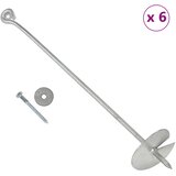 Zemaljska sidra 6 pcs Srebrna Ø10 x 60 cm Galvanizirani metal | shoptok.hr