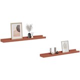  Polica na zidu 2 pcs Crvena 60 x 9 x 3 cm Konstruirano drvo | Eponuda.com