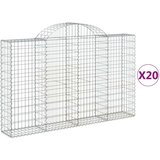  Lučne gabionske košare 20kom 200x30x120/140cm pocinčano željezo | shoptok.hr