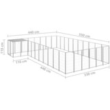  Kavez za pse srebrni 19,36 m² čelični | shoptok.hr