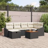  Set od 7 komada vrtne sofe s jastucima crni poli ratan | shoptok.hr