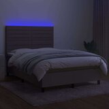 Box spring postelja z vzmetnico LED taupe 140x190 cm blago, (20899804) | Shoptok.si