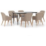  7-dijelni vrtni blagovaonski set s jastucima smeđi | shoptok.hr