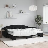  Dnevni krevet na razvlačenje s madracima crni 80x200 cm baršun | shoptok.hr