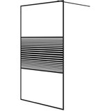 Pregrada za tuš crna 115 x 195 cm s prozirnim staklom ESG | shoptok.hr