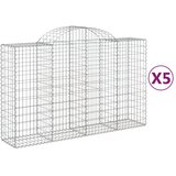  Lučne gabionske košare 5 kom 200x50x120/140cm pocinčano željezo | shoptok.hr