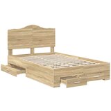  Okvir za krevet s uzglavljem Sonoma hrast 135 x 190 cm | shoptok.hr