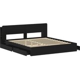  Okvir kreveta s pohranom Crna 200 x 200 cm Konstruirano drvo - Crna 200 x 200 cm bez središnje police | shoptok.hr