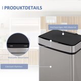 Kanta za smeće 47 L s senzorom + 2 × 12 5 L automatska od nehrđajućeg čelika vodootporna srebrna | shoptok.hr