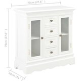 Maison Chic Komoda bijela 70 x 28 x 70 cm od masivne borovine | shoptok.hr
