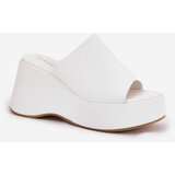 Boto Eco Leather Women's Slippers On Platform And Wedge White Kisoffi | Shoptok.si