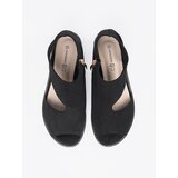 GOODIN Black openwork flat sandals | Shoptok.si