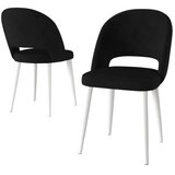 Hanah home set trpezarijskih stolica Pane 4 kom, crna tkanina Babyface, bele metalne noge | Eponuda.com