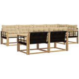  Set vanjskih sofa 7 kom. Bijela i bež Smeđa 327 x 168,5 x 73 cm | shoptok.hr
