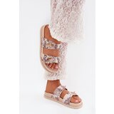 Boto Patterned Women's Platform Slippers Beige Sorina | shoptok.hr