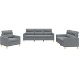  3-dijelni set sofa s jastucima svjetlosivi od tkanine | shoptok.hr