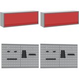  Set radnih ormarića s ladicama s pohranom 10 kom. Crvena | shoptok.hr