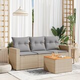 Maison Chic Seti vrtnega pohištva - Vrtna garnitura - Vrtni pohištvo set 4-delna z blazinami bež poli ratan, (21817903) | Shoptok.si