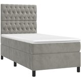 Box spring krevet s madracem svjetlosivi 90x190 cm baršunasti | shoptok.hr