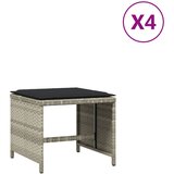 Furnova Vrtni stolčki z blazinami 4 kosi sv. sivi 41x41x36 cm PE ratan, (21954342) | Shoptok.si