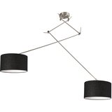 QAZQA Viseča svetilka jeklena s senčilom 35 cm nastavljiva črna - Blitz II | Shoptok.si