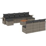 vidaXL 11-dijelni set vrtnih sofa od poliratana s jastucima sivi | shoptok.hr